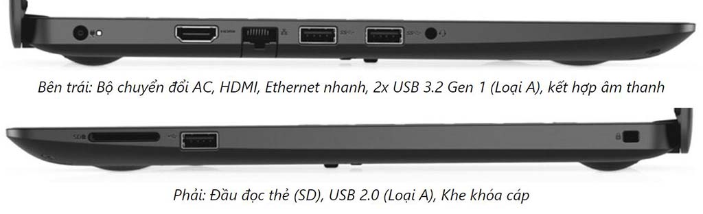 Cổng kết nối - Dell Inspiron 14 3493 không có USB-C