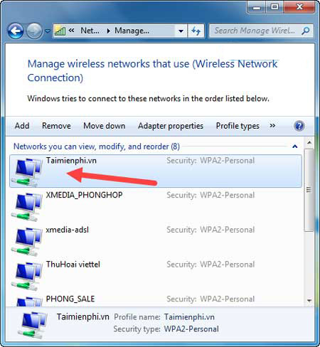 Xem mật khẩu WiFi trên Windows 7