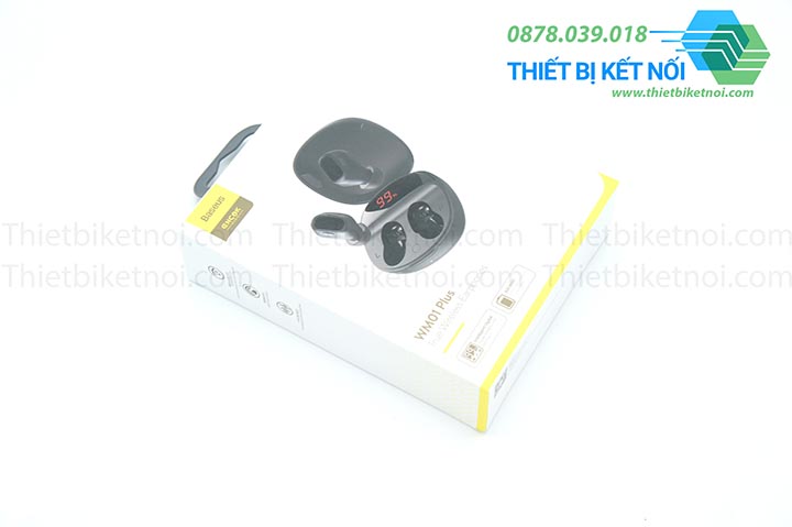 Tai nghe không dây Bluetooth Baseus Encok WM01 Plus hiển thị LED và điều khiển chạm