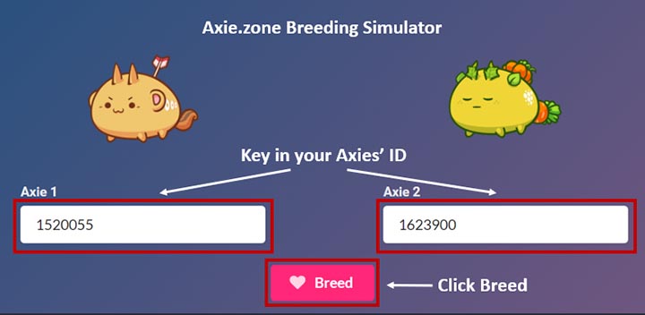 ứng dụng mô phỏng lai tạo Axie