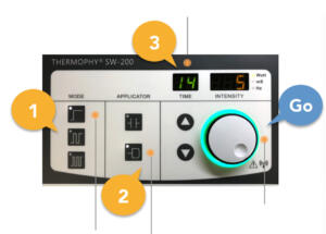 Shortwave therapy machine control panel